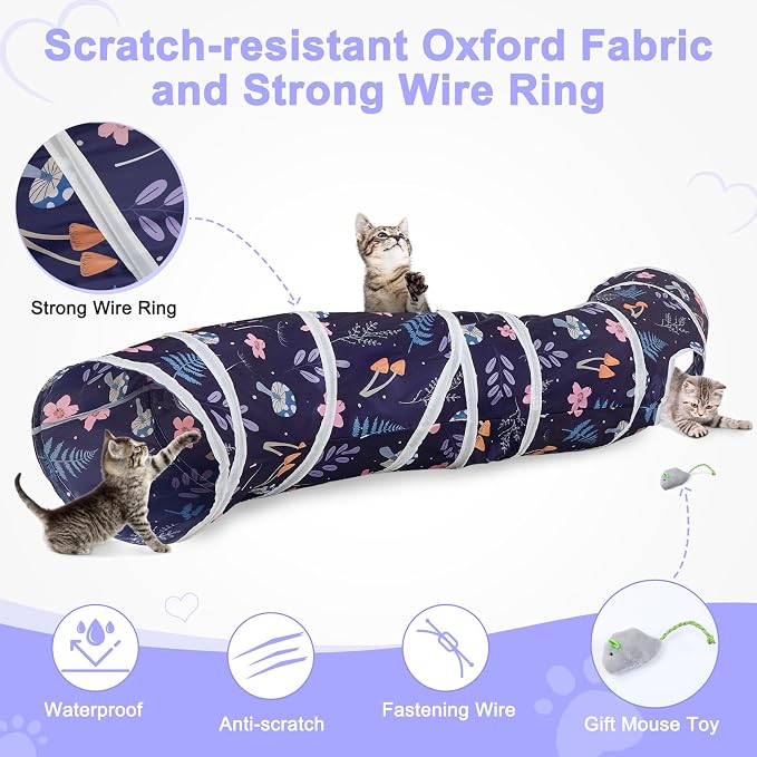 Glittme S-Shape Cat Tunnel, Foldable Cat Tunnels for Indoor Cats | Interactive Bunny Tunnel And Cat Tubes With Crinkle Sounds. Ideal For Kittens, Ferrets And Small Pets To Hide, Play Or Rest - Image 5