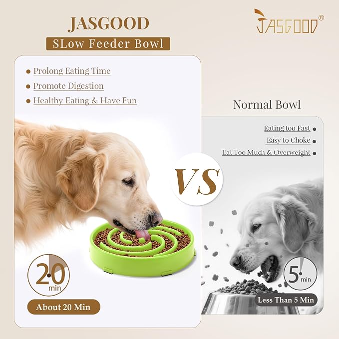 JASGOOD Slow Feeder Dogs Bowl for Large Medium Dogs,Anti-Gulping Pet Slower Food Feeding Bowls Stop Bloat,Preventing Choking Healthy Design Dogs Bowl - Image 2