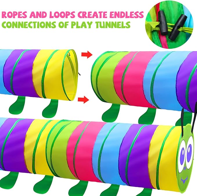 TIKTENT Kids Play Tunnel for Toddlers Colorful Pop Up Crawl Tunnel Toy | Collapsible Gift for Girl Boy Birthday Gift, Indoor Outdoor Toddler Children or Dog - Image 4