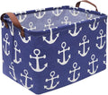 Rectangular Kids Storage Bins,Boys Baskets,Collapsible Anchor Organizer Bin with Handles for Nautical Nursery Decor,Clothes Storage,Book Basket,Gift Basket.( Anchor) by Sanjiaofen
