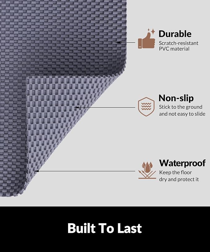 Cooyes Cat Litter Mat - Cut to Fit Any Place, 23"x17" Litter Trapping Mat for Litter Box, Easy to Clean, Waterproof & Non-Slip Kitty Pad, Scatter Control to Protect The Floor (Grey) - Image 7