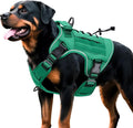 Heavy-Duty Tactical Dog Harness for Large Dogs, No Pull Adjustable Reflective Pet Vest with Molle System, K9 Military-Grade Control for Service Training, Outdoor & 10+ Breeds, Turquoise, X-Large by Bruvoalon