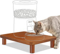 SZEE Cat Food Stand, Elevated Cat Feeder Stand for Automatic Feeder & Bowls | Lifted Cat Food Table Station, Raises Feeder/Bowl by 2 3/8", Relieves Spine and Joints Noticeably on Pets - Solid Walnut Wood by SZEE