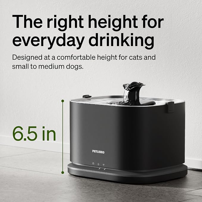 PETLIBRO Upgrade Cat Water Fountain Stainless Steel Tray, Dockstream 2 Cat Fountain Indoor, 3L/101oz Auto Cat Fountains for Drinking, App Monitoring Pet Water Fountain Dog, 5G WiFi Cat Water Dispenser - Image 9