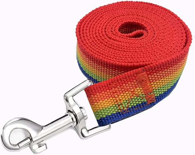 Strong Nylon Dog Leash, 4FT/ 5 FT/ 6FT Dog Leashes for Medium Large Dogs (4FT, Rainbow) - Image 3