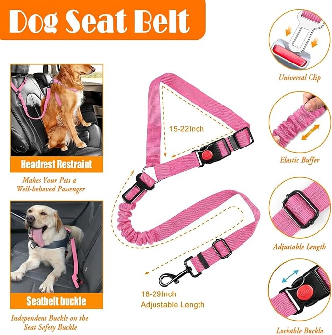LOBEVE No Pull Dog Harness, Collar & Leash Set with Travel Accessories | Includes Dog Seat Belt, Collapsible Bowls & Poop Bag Dispenser. Ideal for Training, Walking, Hiking. Fits Small to Large Dogs - Image 7