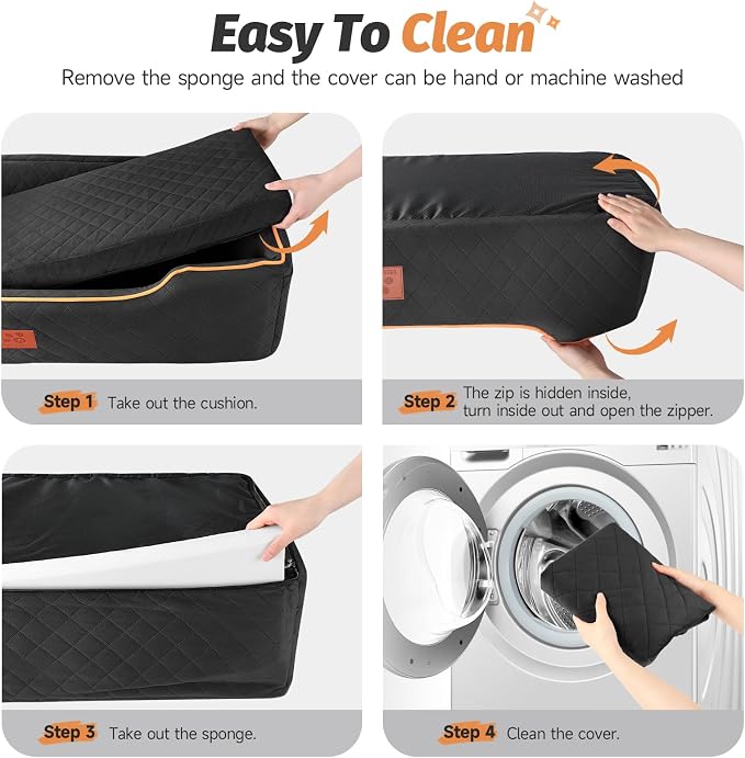 XIEEAOZEE Large Dog Car Seat for Dods Under 100 lbs, Memory Foam Dog Car Bed for Backseat & Trunk, Detachable and Washable Cover, Pet Travel Seat with Storage Pockets, 2 Safety Belts - Image 6
