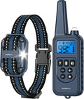 SLOPEHILL Dog Training Collar,4200FT Remote Shock Collar for Dogs 8-140lbs | IP68 Waterproof e Collar with Beep, Vibration, Safe Shock, Light ,No Shock Modes,Dog Collar with Removable Prongs,Dark Blue by SLOPEHILLDogTrainingCollar