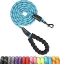 Rttochfy Rope Dog Leash 2/4/5/6/8/10 FT with Comfortable Padded Handle and Highly Reflective Threads for Small Medium and Large Dogs Heavy Duty (1/2"-4 FT, Blue) by Rttochfy