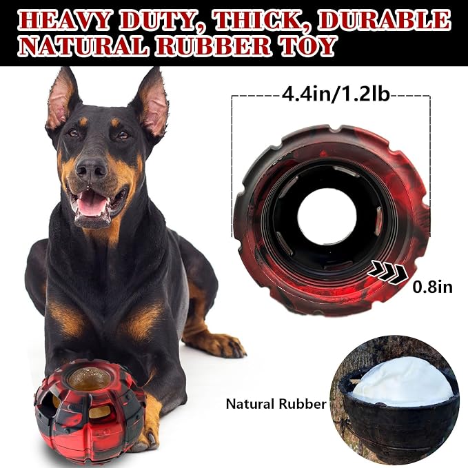 Yipetor Interactive Dog Chew Toy, Large Enrichment Frozen Treat Lick Ball | Durable Rubber, 3in1 Functional, Treat Fillable, IQ Puzzle, Separation Anxiety, Licking Clam, Dishwasher Safe, Slow Feeder - Image 6