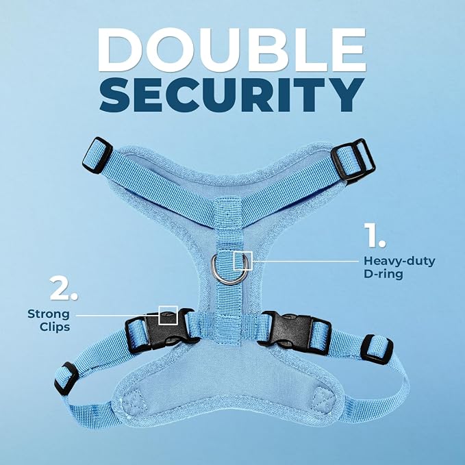 Voyager Step-in Lock Dog Harness - Baby Blue, X-Small | 13 - 16" in Chest, Adjustable, Breathable Air Mesh, Lightweight for Daily Walks, Strong Clips, Heavy Duty D-Ring - Image 2