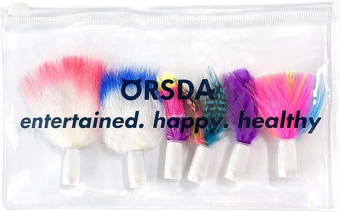 ORSDA 6Pcs Feathers Replacement and Soft Furry Accessories ONLY Fits Cat Toys, Interactive Toys for Indoor Cats-NOT fits for Other Brand Toys - Image 8
