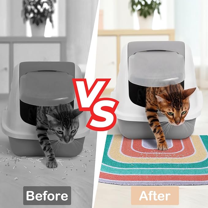 Unicorn Catcher 40"x30" Cat Litter Mat, Non-Slip Trapping Mat for Cats | PVC Mesh Litter Trapping Mat With A Non-Slip Backing Designed To Keep Floors Clean For Indoor Cats - Image 4