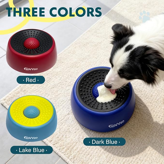 Rolling Slow Feeder Dog Bowls with Interactive Lick Ball | Non-Slip Dog Enrichment Bowl for Wet Food, Yogurt, Peanut Butter & Bone Broth (Green) - Image 3