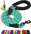 Taglory Rope Dog Leash for Medium Large Dogs, 5 FT Padded Handle, Turquoise | Climbing Rope for Strong Pullers, Reflective for Night Walks and Training, Comfortable Grip, Anti-tangle Swivel Clip 1/2 inch by Taglory