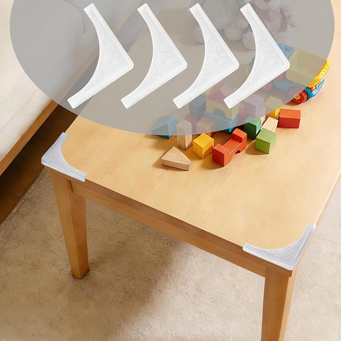 4 Pcs Safety Soft Corner Protectors Guards,Table Corner Protectors Proof Corners and Edge Protectors for Furniture Bookcases Drawers (Transparent) - Image 6