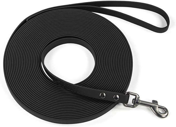 Wolfone Waterproof Dog Leash 33FT Long Line Training Lead for Dogs | Recall Leash for Dogs Heavy duty PVC coated leash with easy clean design tangle-free nylon core for outdoor training by Wolfonepetsupplies