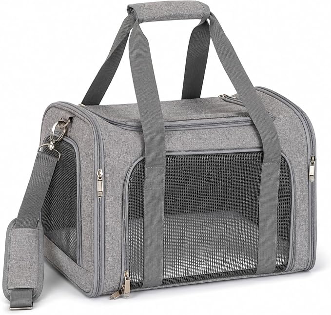 Pet Carrier Soft-Sided for Small Dogs & Cats, Foldable Airline Approved Pet Travel Carrier with Breathable Mesh, Washable Cushion & Shoulder Strap, Portable Puppy Cat Carrier Bag 19.7 * 13 * 13 by Unknown