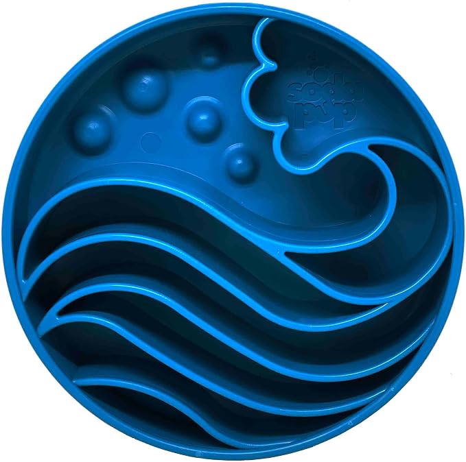 SodaPup Wave Enrichment Bowl – Durable Enrichment Slow Feeder Bowl Made in USA from Non-Toxic, Pet-Safe, Food Safe Material for Mental Stimulation, Slowing Down Eating, Healthy Digestion, & More by SodaPup