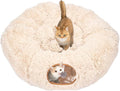 Avont Cat Tunnel Bed, Washable Cushion, Large 3-in-1 Play Tube for Cats | Play, Rest & Snuggle | Spacious for Big Cats | Durable Toggle Design | Removable Washable Cushion | Beige by Avont