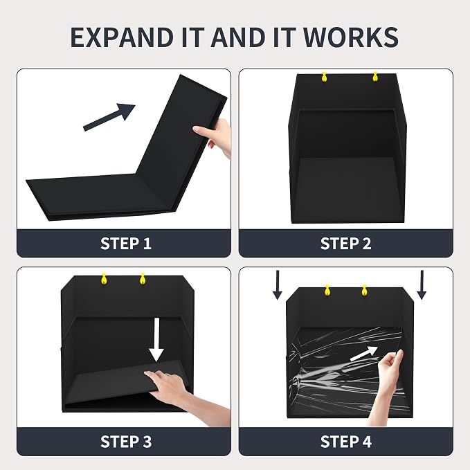 Aokeyee Cat Litter Box Enclosure Splash Guard, Black Waterproof | 27.16x21.65x16.53, Removable PVC Mat with 2 Hooks, Foldable Anti-Leakage Dust Control - Image 6