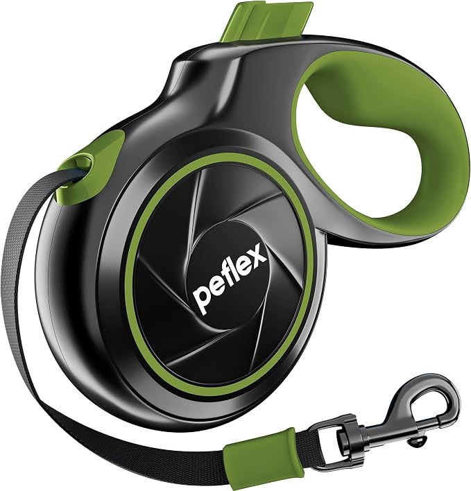 20.1 ft Retractable Dog Leash for Dogs 10–100 lbs - Heavy Duty Tape Leash with Strong Nylon Tape - 360° Swivel Control - One-Click Brake & Lock - Ergonomic Non-Slip Grip for Safe & Easy Daily Walks GR by RetractableDogLeash