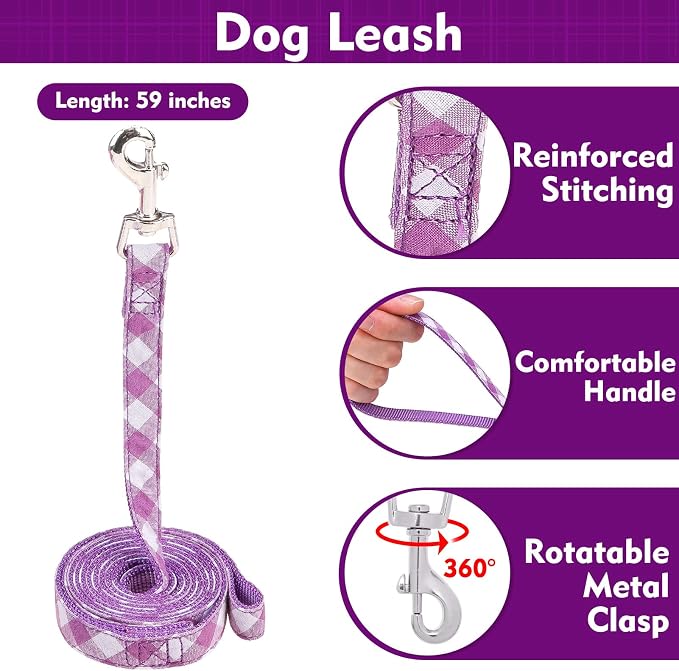 EXPAWLORER Step-in Dog Harness Small Sized and Leash Set | Cute Small Dog Harness No Pull Girl, Breathable Soft Mesh Padded, Adjustable Light Puppy Vest for Dogs Cats, Purple M - Image 5