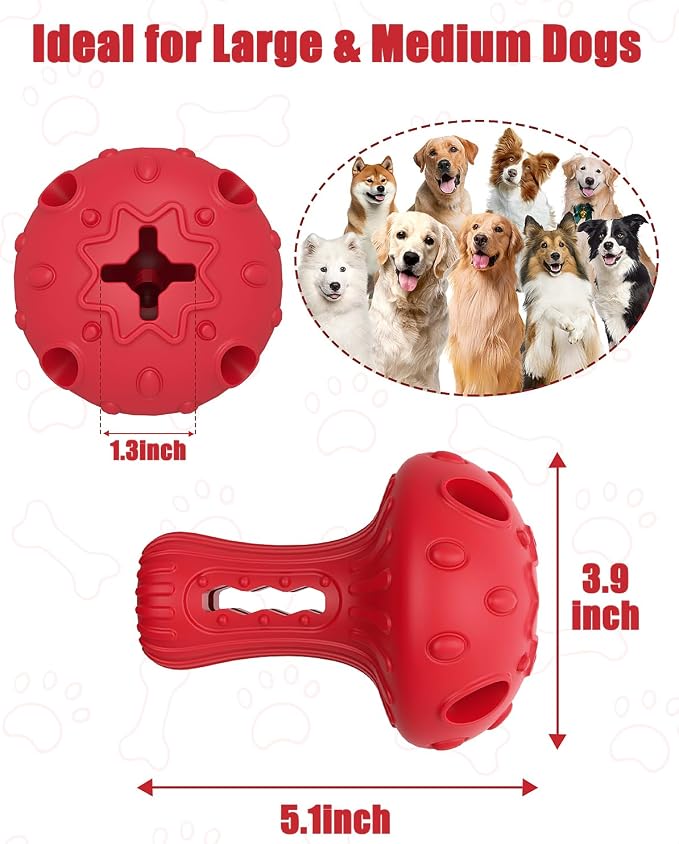 Dog Chew Toys for Aggressive Chewers, Rubber Treat Dispensing Stimulation Toy to Keep Them Busy, Durable Interactive Enrichment Puzzle Toy for Medium Large Breed Dogs - Image 4
