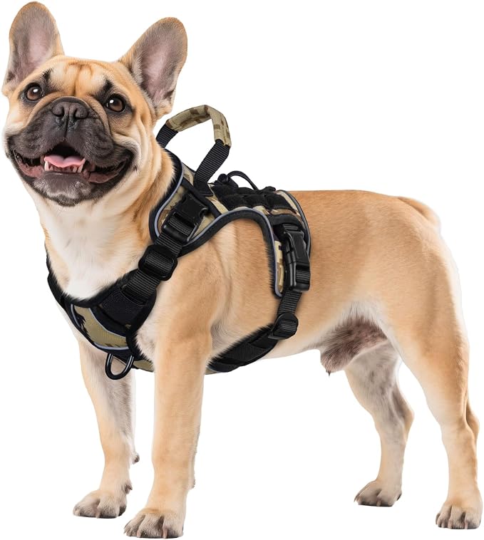 WINGOIN Tactical Dog Harness for Small Dogs,Heavy Duty No Pull Dog Harness | with Handle,Adjustable Reflective,Military K9 Style,Big Size Dog Vest,for German Shepherd,for Walking Training Hunting by WINGOIN
