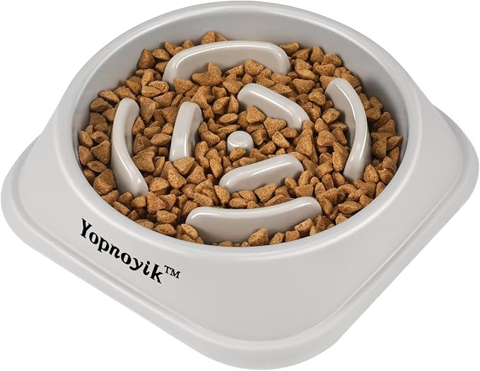 Slow Feeder Dog Bowls for Medium Dogs & Cats | Non-Slip Base, Anti-Choking Design, Reduces Bloating & Overeating, Easy to Clean, 1.5-2 Cups by Yopnoyik