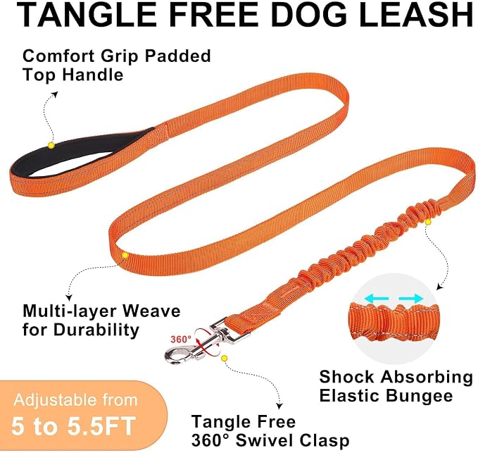 BEAUTYZOO Dog Harness Medium Sized and Leash Set, No Pull Step in Pet Vest | Breathable Mesh with Handle, Reflective, Adjustable No Choke Escape Proof, Lightweight, Easy Control for Walking, Orange M - Image 8