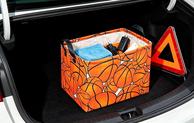 CLOCOR Rectangular Basketball Storage Basket Empty, Gift Basket, Room Decor(Basketball) - Image 5