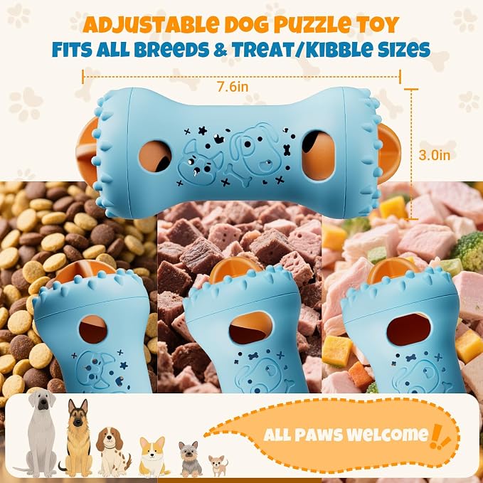 FOXMM Interactive Treat Dispensing Dog Toys – Adjustable Puzzle Toy | To Keep Dogs Busy, Enrichment, Mental Stimulation, Cognitive Fun and Boredom Buster for Puppy Teething, Small & Medium Dogs - Image 4