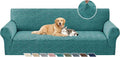 YEMYHOM 1 Piece Stretch Oversized Couch Covers for 4 Seat, Jacquard Extra Large Sofa Cover with Non-Slip Elastic Bottom, Thickened Slipcover Furniture Protector for Dogs Pets (X-Large, Peacock Blue) by YEMYHOM