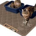 GORILLA GRIP Cat Litter Box Mat, 47x35, Cushioned Coil Mesh Litter Trapping Mats, Scatter Control Supplies for Less Mess, Phthalate Free, Ultra Deep Catch Grooves, Rinse or Vacuum to Clean, Brown by Unknown