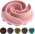 Slow Feeder Dog Bowls Insert, Bestalk Soft Silicone Slow Eating Feeder Insert with Suction Cups for Small, Medium and Large Dogs, Fit into Basic and Elevated Dog Bowls, Pink by BESTALK