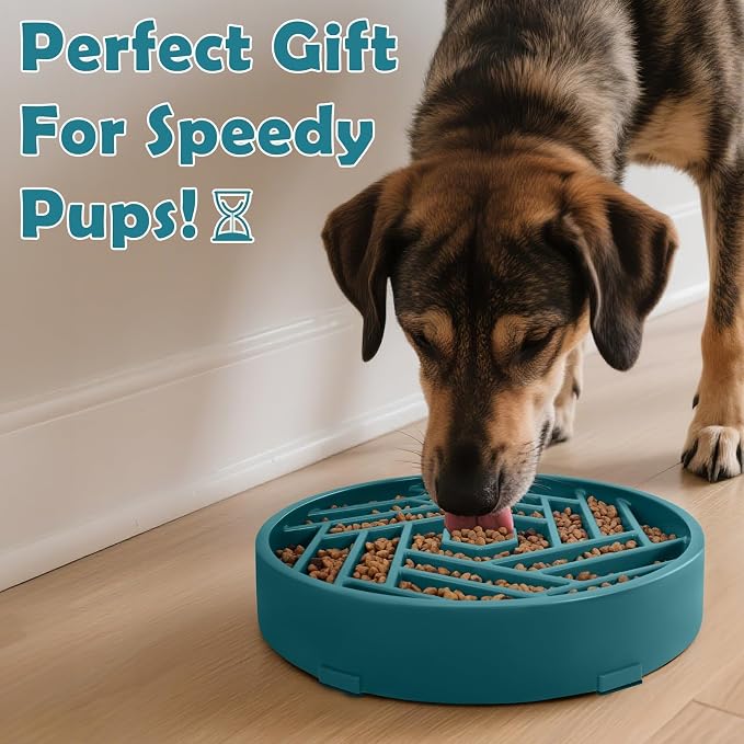 TOBYTO Slow Feeder Dog Bowls Large Medium Breed,Anti-Choking Slow Eating Dog Food Bowl,Non Slip Pet Slower Food Feeding Bowls Large Puzzle Slow Feeder Bloat Stop Maze Dog Dishes,Dark Green - Image 9