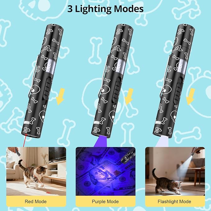 Waputne Cat Toy, Battery Level Display,Rechargeable, 7 Adjustable Patterns | Interactive Chase Toy; Training & Exercise Fun; Battery Level Display Screen; Kitten Toy for Indoor Cats & Dogs - Image 3