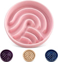 vancasso Slow Feeder Dog Bowl, 1.5 Cup Ceramic Slow Feeding Food Dish for Small and Medium Breed, Puzzle Dog Food Bowl for Fast Eater, Pink by vancasso