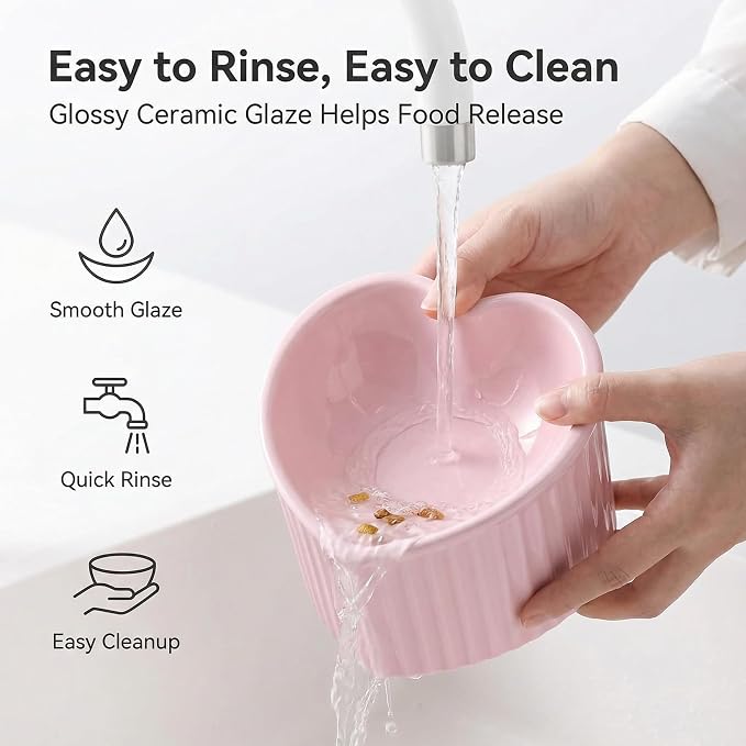 White Ceramic Raised Cat Bowls, Tilted Elevated Food or Water Bowls, Stress Free, Backflow Prevention, Dishwasher and Microwave Safe, Lead & Cadmium Free - Image 4