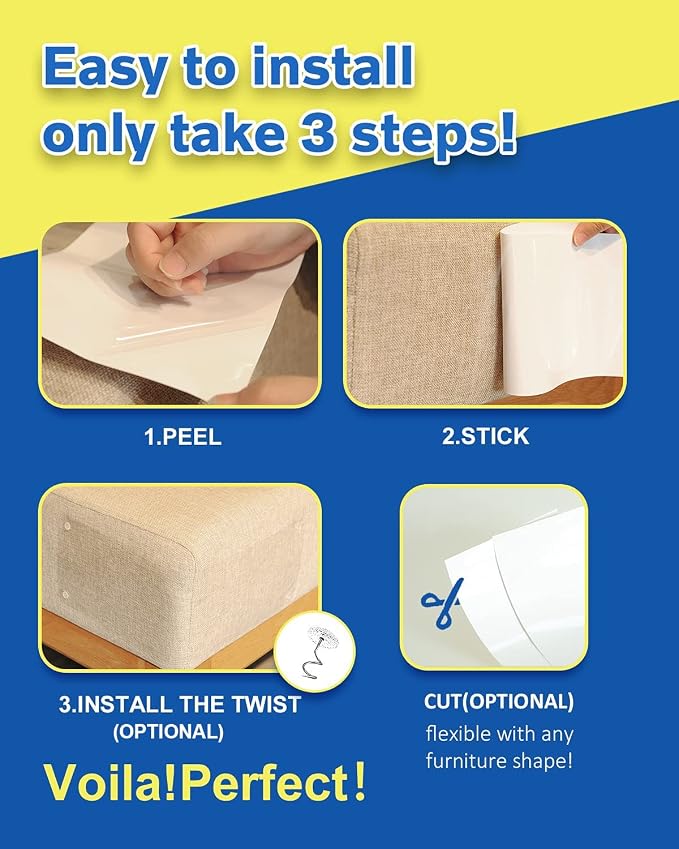 10 PCS Cat Scratch Furniture Protector - Specially Designed for Leather Furniture, Cat Couch Protector Scratching Deterrent, Strong Adhesion, No Residue (16PCS) - Image 3