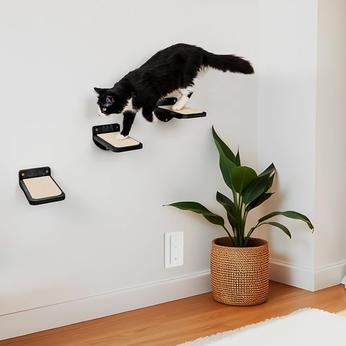 INICIO Cat Wall Steps, Set of 3, Black | 8.7"x4.7", Floating Steps, For Climbing or Playing - Image 5