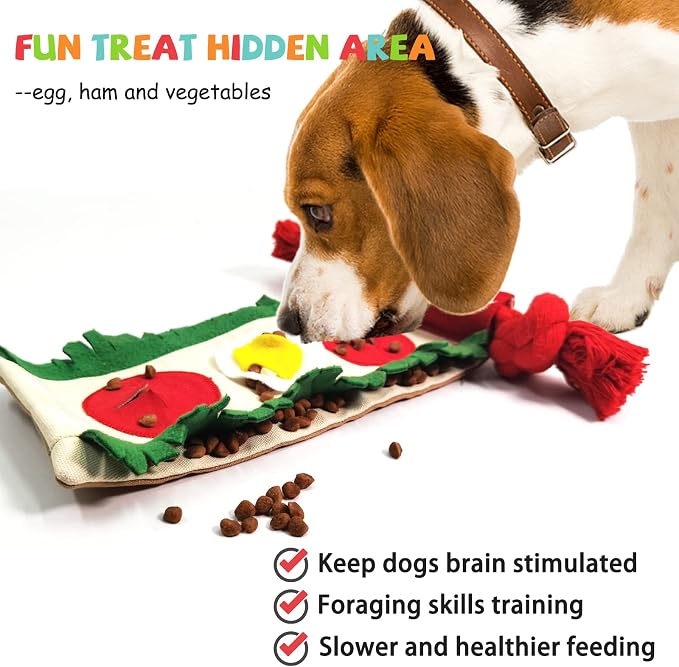 lilfrd Burrito Snuffle Mat Dog Toy, Squeaky Crinkle Rope Puzzle Taco Toy | Treat Dispensing, Boredom Relief, Suitable for Small Medium Dogs - Image 2