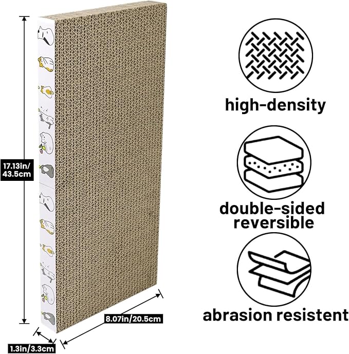 PatiencET Cardboard Cat Scratcher 5 Pack, Cat Scratching Board with Catnips | Flat Double-Sided Cat Scratch Pad for indoor Small Medium Cats Kittens - Image 2