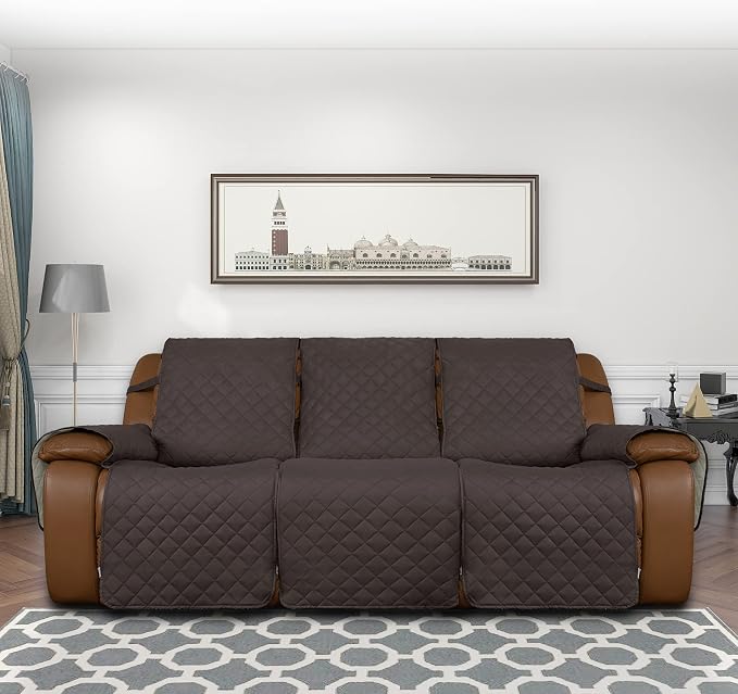 Easy-Going Reversible Couch Cover for 3 Seat Recliner Sofa, Chocolate/Beige | Washable Sofa Slipcover For Dogs, Sofa Cover For Recliner, Furniture Protector Mat, Pet Friendly - Image 2