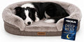 Miorun Fluffy Orthopedic Dog Beds Large Sized Dog, 40" Bolster Sofa Bed | Soft plush faux fur,lowered entry,washable cover,waterproof liner,claming dog couch for x-large dogs,supportive bolster by Miorun