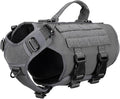 ICEFANG No Pull Tactical Dog Harness for Small Dogs,Adjustable Dog Vest | Control Handle,MOLLE Panel,Front Hook,3 Leash Clips,Soft Padded,for walking training,Grey,Small by ICEFANGDIRECT