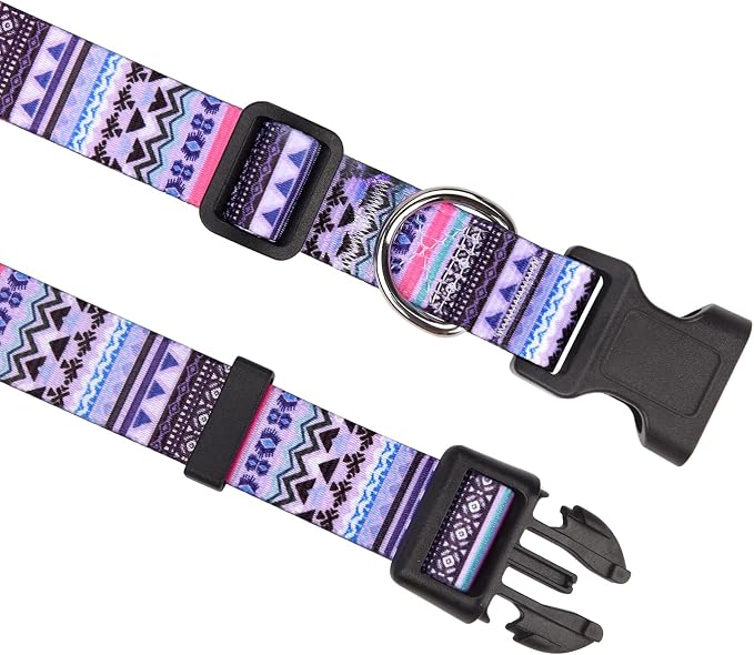 Mihqy Dog Collar for Small Dogs, Fashion Design, Purple Bohemia,S | Neck Fit 9.8"-15.7", Multiple Patterns，4 Sizes for Small Medium Large Dogs, Comfortable for Walks and Outdoor Hikes - Image 5