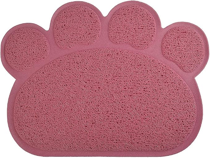 DM Paw-Shaped Cat Litter Box Mat,10 Colors Available,15.75x11.75 Inches (Oldrose) by DMWirelessCarCharger