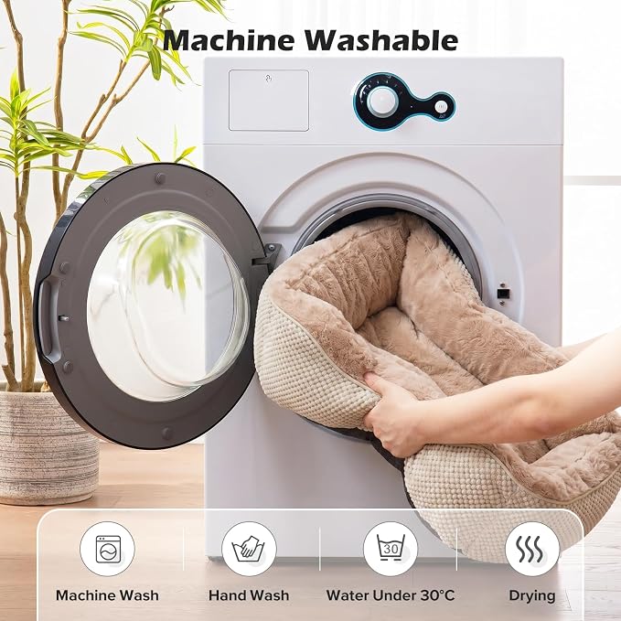 Dog Bed Medium Size, Orthopedic Warming Soft Calming Sleeping Durable with Anti-Slip Bottom - Image 7